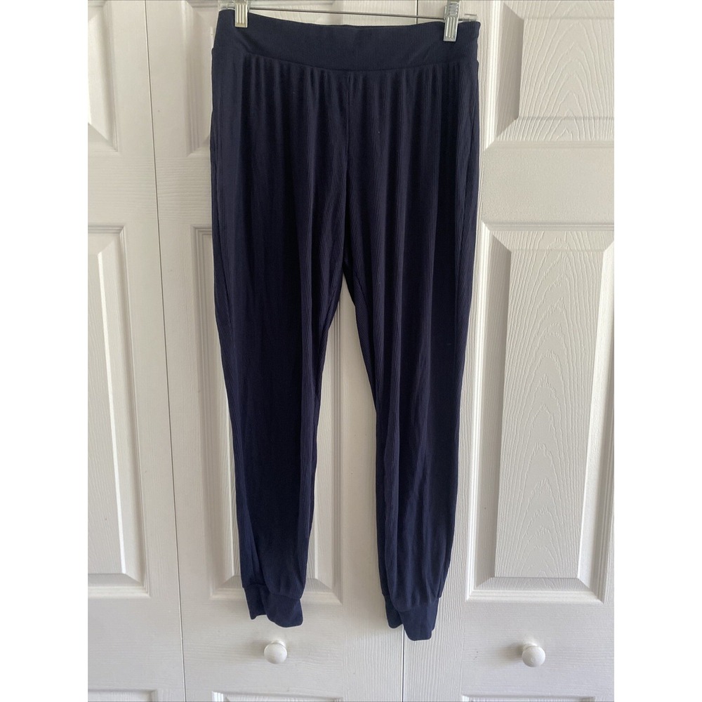 Victorias Secret Womens Medium Navy Ribbed Jogger Pajama‎ Pants